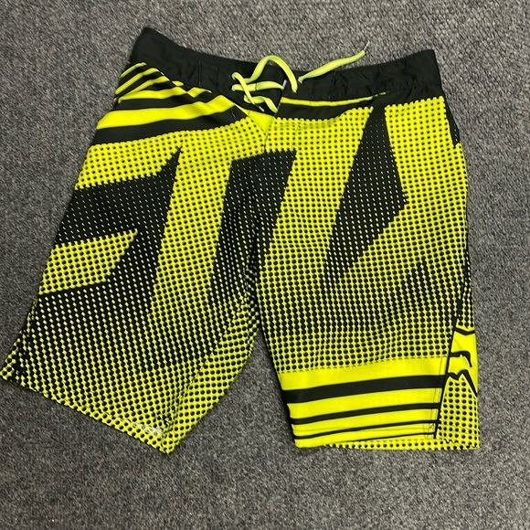 Fox Other - FOX H20 Racing Motorcross Board Shorts Swim Trunks Pull on Black Yellow Size 32